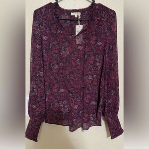 MYSTREE’ Women’s Top- Size MED PURPLE FLORAL- NWT’S